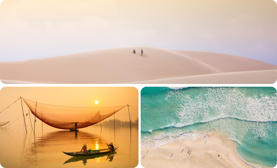 dunes de sable et plages à Mui Ne